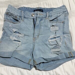 Aeropostale Light Blue Ripped Jean Shorts